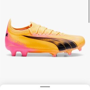 PUMA Vibrant Yellow and Pink Soccer Cleats
